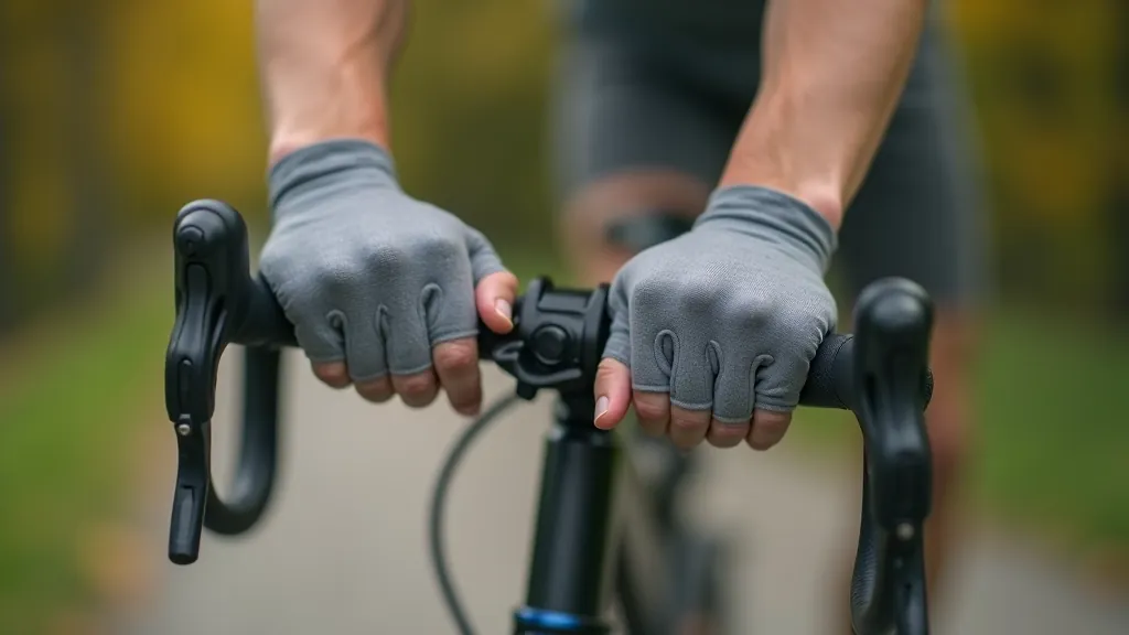 Rokas, kas cieši tur velosipēda vadības stieņus